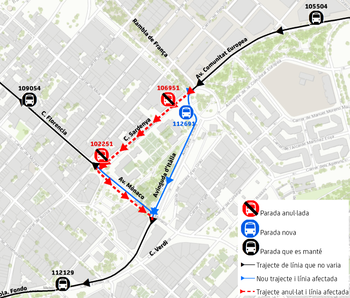 Plànol il·lustratiu. La informació mostrada al plànol es troba descrita al text d'aquesta pàgina.
