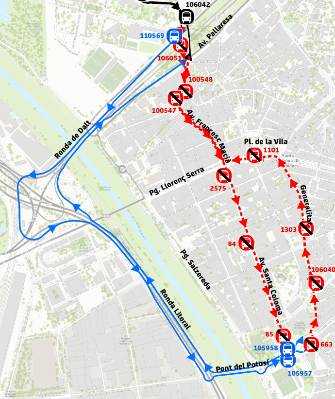 Plànol il·lustratiu. La informació mostrada al plànol es troba descrita al text d'aquesta pàgina.
