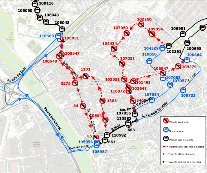Plànol il·lustratiu. La informació mostrada al plànol es troba descrita al text d'aquesta pàgina.