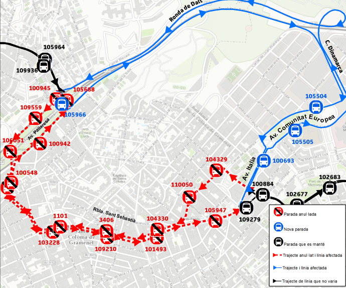 Plànol il·lustratiu. La informació mostrada al plànol es troba descrita al text d'aquesta pàgina.