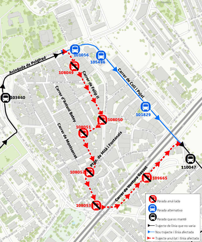 Plànol il·lustratiu. La informació mostrada al plànol es troba descrita al text d'aquesta pàgina.