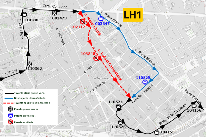 Plànol il·lustratiu. La informació mostrada al plànol es troba descrita al text d'aquesta pàgina.
