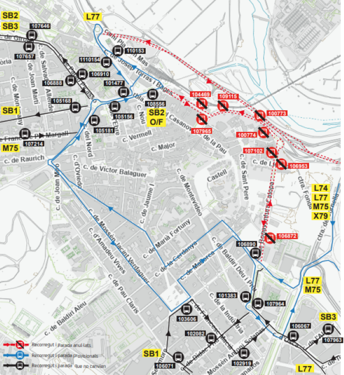Plànol il·lustratiu. La informació mostrada al plànol es troba descrita al text d'aquesta pàgina.
