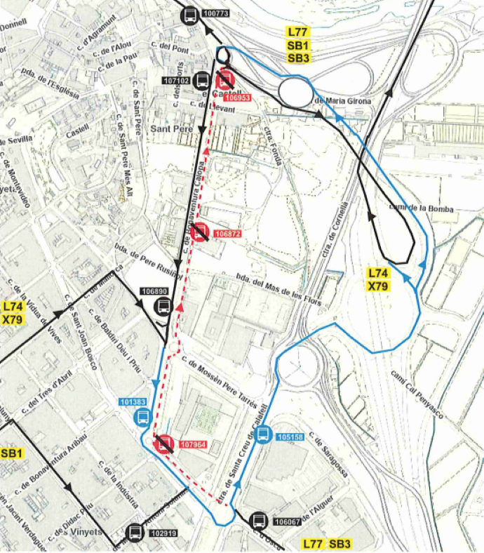 Plànol il·lustratiu. La informació mostrada al plànol es troba descrita al text d'aquesta pàgina.