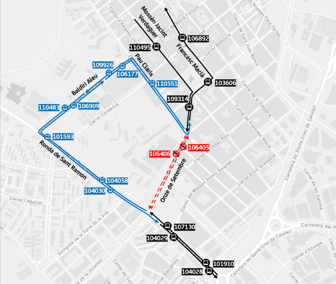 Plànol il·lustratiu. La informació mostrada al plànol es troba descrita al text d'aquesta pàgina.
