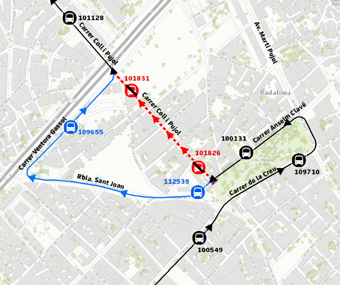 Plànol il·lustratiu. La informació mostrada al plànol es troba descrita al text d'aquesta pàgina.