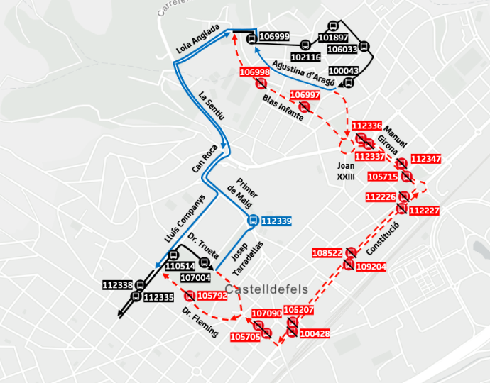 Plànol il·lustratiu. La informació mostrada al plànol es troba descrita al text d'aquesta pàgina.