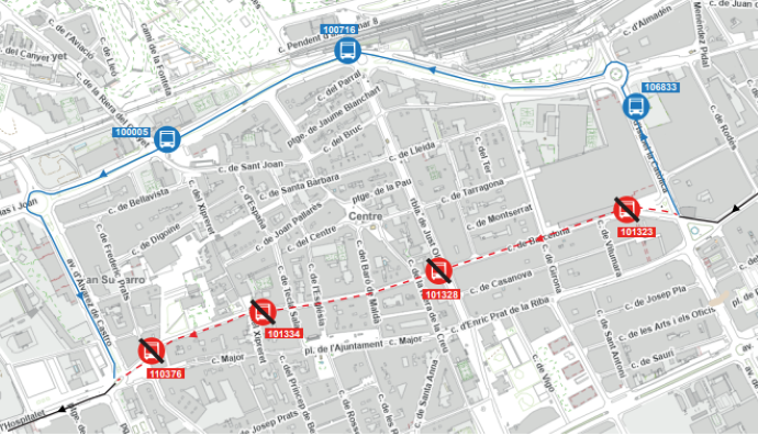 Plànol il·lustratiu. La informació mostrada al plànol es troba descrita al text d'aquesta pàgina.