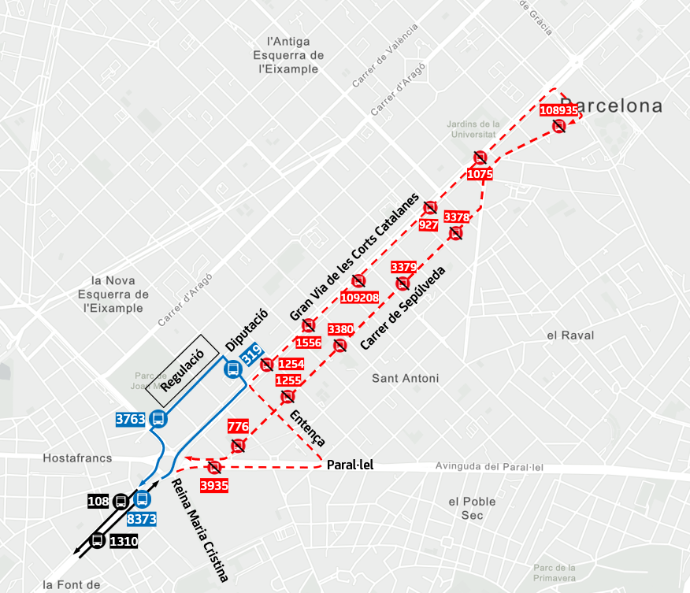 Plànol il·lustratiu. La informació mostrada al plànol es troba descrita al text d'aquesta pàgina.