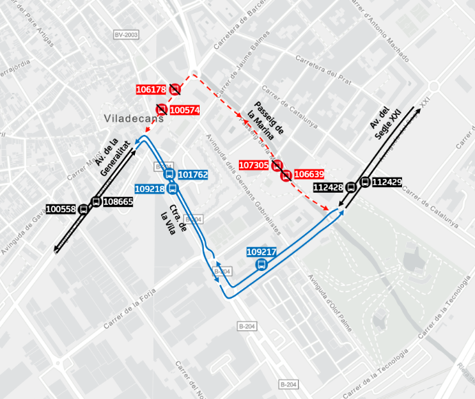 Plànol il·lustratiu. La informació mostrada al plànol es troba descrita al text d'aquesta pàgina.
