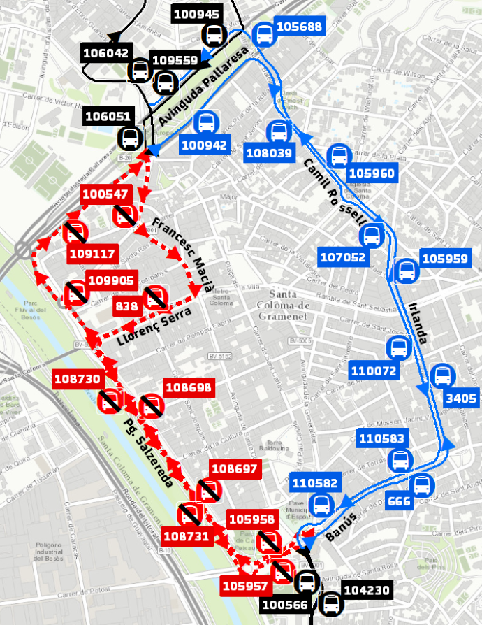 Plànol il·lustratiu. La informació mostrada al plànol es troba descrita al text d'aquesta pàgina.