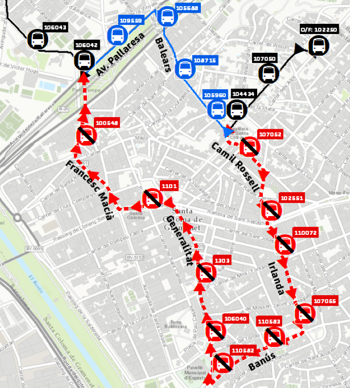 Plànol il·lustratiu. La informació mostrada al plànol es troba descrita al text d'aquesta pàgina.