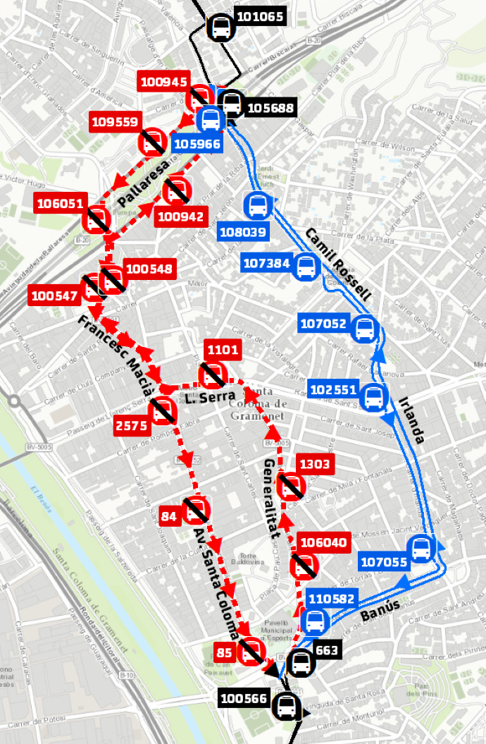 Plànol il·lustratiu. La informació mostrada al plànol es troba descrita al text d'aquesta pàgina.
