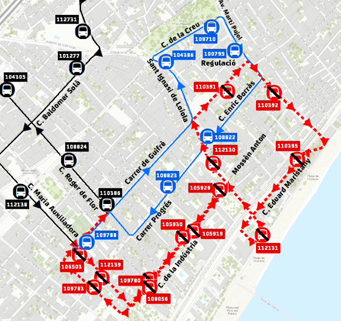 Plànol il·lustratiu. La informació mostrada al plànol es troba descrita al text d'aquesta pàgina.