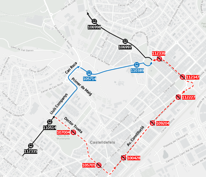 Plànol il·lustratiu. La informació mostrada al plànol es troba descrita al text d'aquesta pàgina.