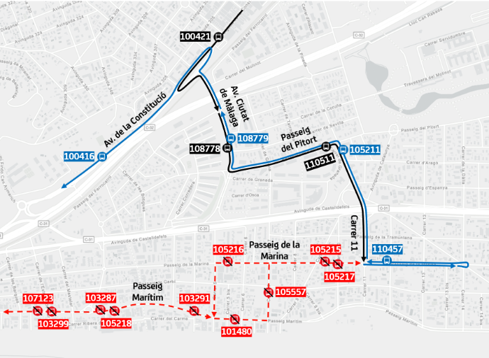 Plànol il·lustratiu. La informació mostrada al plànol es troba descrita al text d'aquesta pàgina.