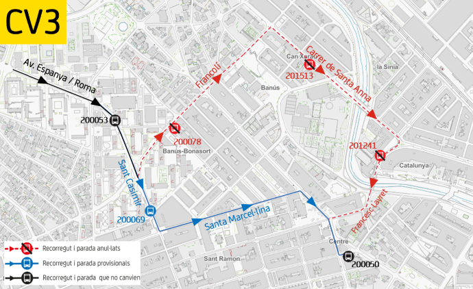 Plànol il·lustratiu. La informació mostrada al plànol es troba descrita al text d'aquesta pàgina.