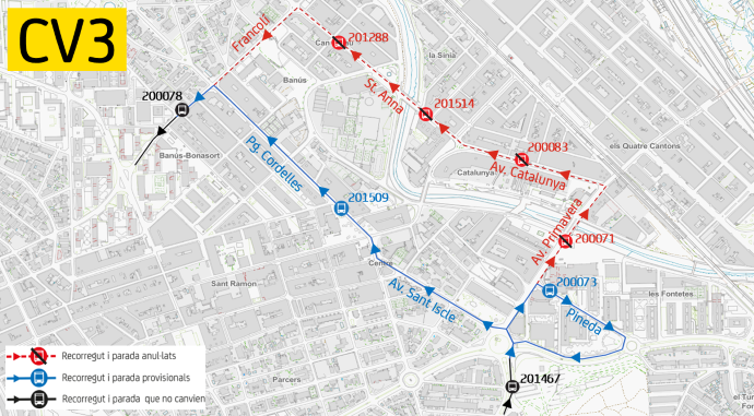 Plànol il·lustratiu. La informació mostrada al plànol es troba descrita al text d'aquesta pàgina.