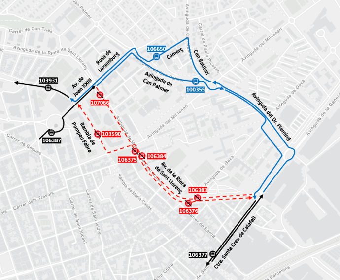 Plànol il·lustratiu. La informació mostrada al plànol es troba descrita al text d'aquesta pàgina.
