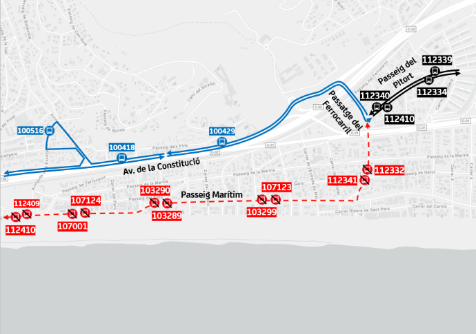 Plànol il·lustratiu. La informació mostrada al plànol es troba descrita al text d'aquesta pàgina.