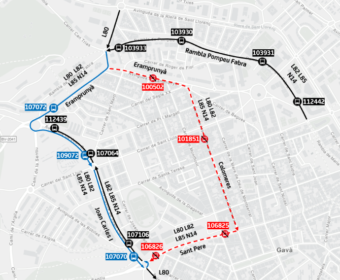 Plànol il·lustratiu. La informació mostrada al plànol es troba descrita al text d'aquesta pàgina.