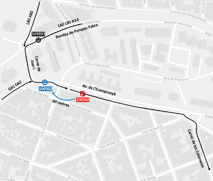 Plànol il·lustratiu. La informació mostrada al plànol es troba descrita al text d'aquesta pàgina.