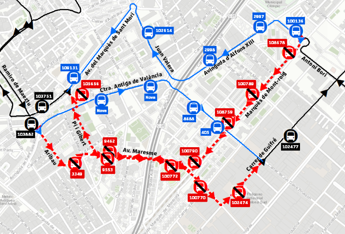 Plànol il·lustratiu. La informació mostrada al plànol es troba descrita al text d'aquesta pàgina.