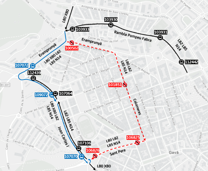 Plànol il·lustratiu. La informació mostrada al plànol es troba descrita al text d'aquesta pàgina.