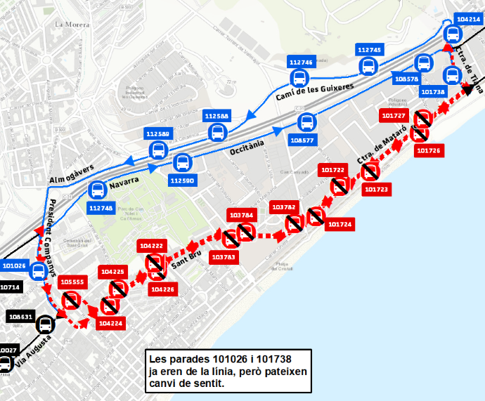 Plànol il·lustratiu. La informació mostrada al plànol es troba descrita al text d'aquesta pàgina.