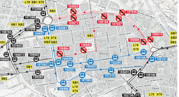 Plànol il·lustratiu. La informació mostrada al plànol es troba descrita al text d'aquesta pàgina.
