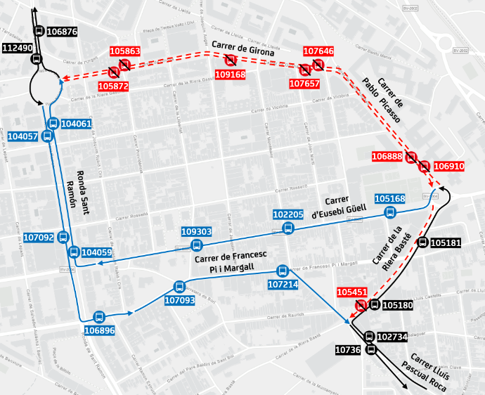 Plànol il·lustratiu. La informació mostrada al plànol es troba descrita al text d'aquesta pàgina.
