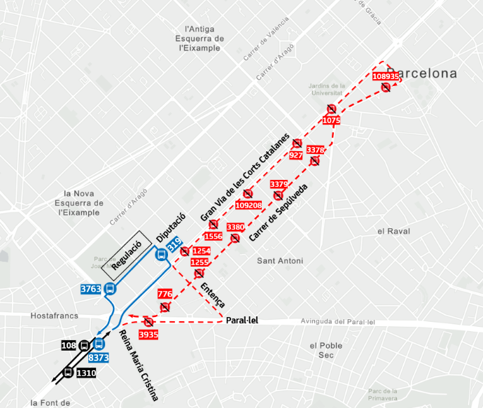 Plànol il·lustratiu. La informació mostrada al plànol es troba descrita al text d'aquesta pàgina.
