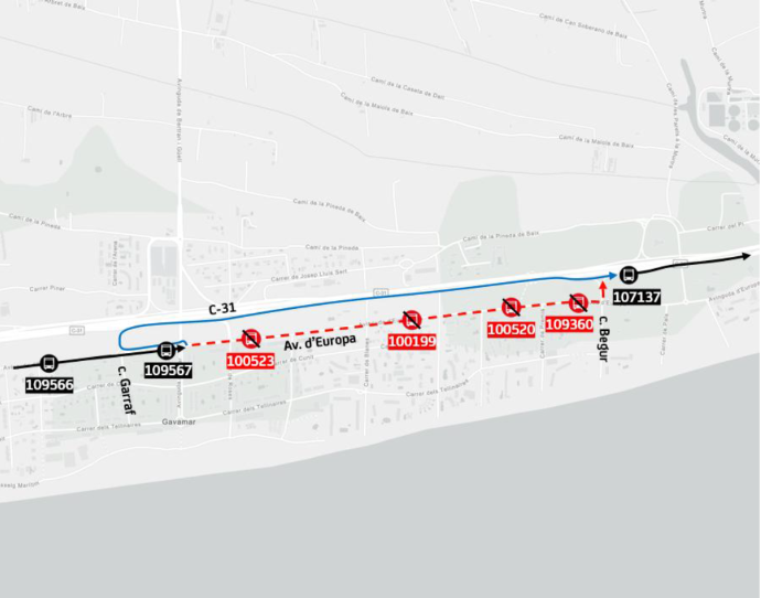 Plànol il·lustratiu. La informació mostrada al plànol es troba descrita al text d'aquesta pàgina.