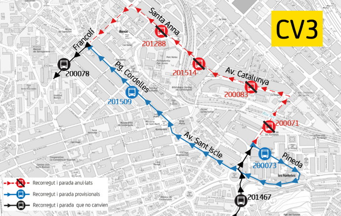 Plànol il·lustratiu. La informació mostrada al plànol es troba descrita al text d'aquesta pàgina.