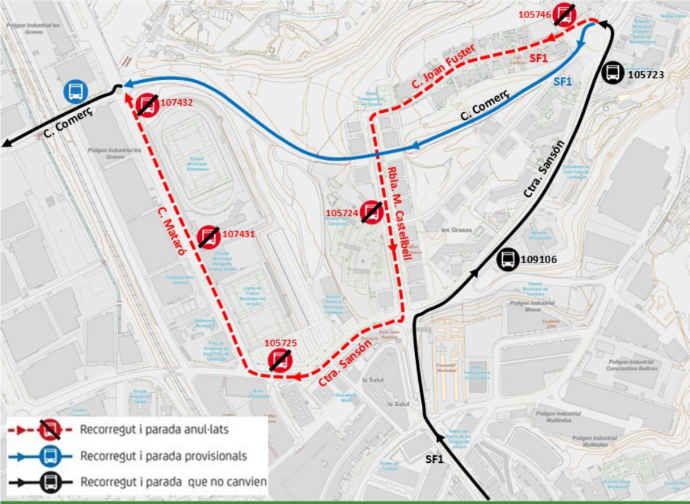 Plànol il·lustratiu. La informació mostrada al plànol es troba descrita al text d'aquesta pàgina.