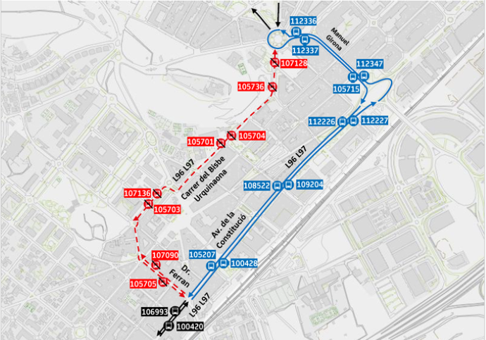 Plànol il·lustratiu. La informació mostrada al plànol es troba descrita al text d'aquesta pàgina.