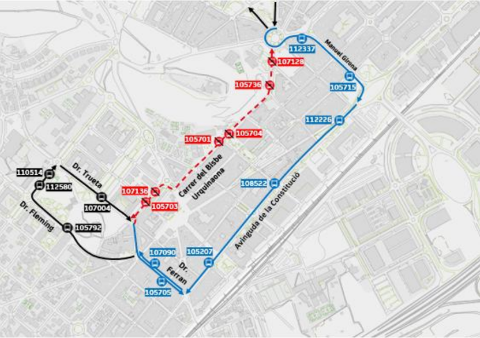 Plànol il·lustratiu. La informació mostrada al plànol es troba descrita al text d'aquesta pàgina.