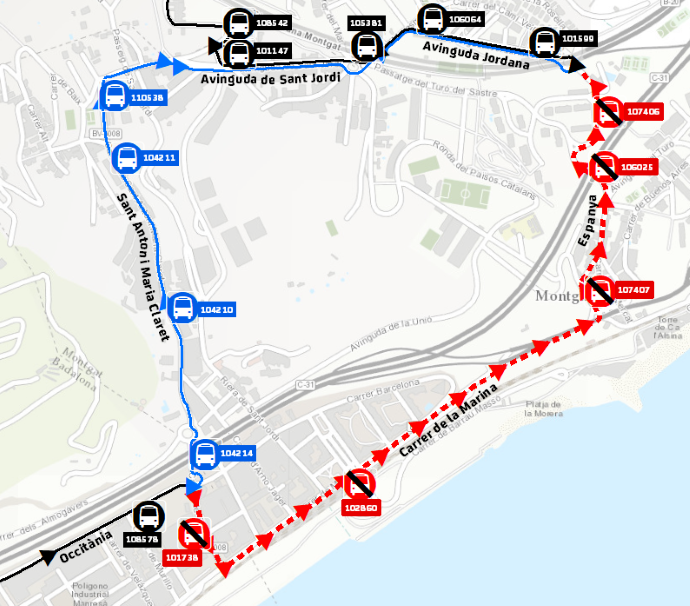 Plànol il·lustratiu. La informació mostrada al plànol es troba descrita al text d'aquesta pàgina.