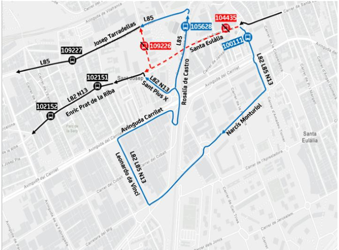 Plànol il·lustratiu. La informació mostrada al plànol es troba descrita al text d'aquesta pàgina.
