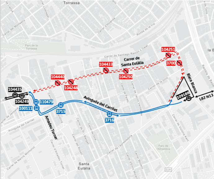 Plànol il·lustratiu. La informació mostrada al plànol es troba descrita al text d'aquesta pàgina.
